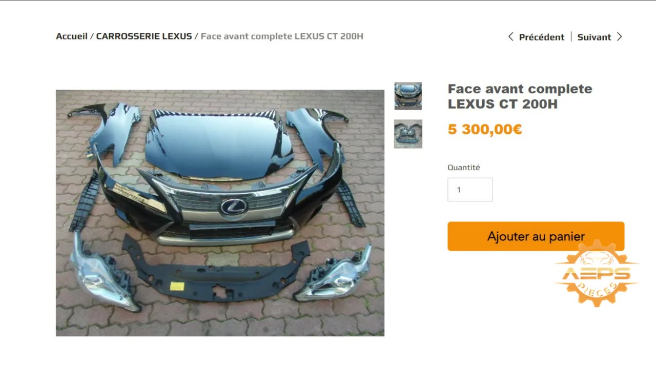 AEPSPIECES.COM - Face avant complete LEXUS CT 200H