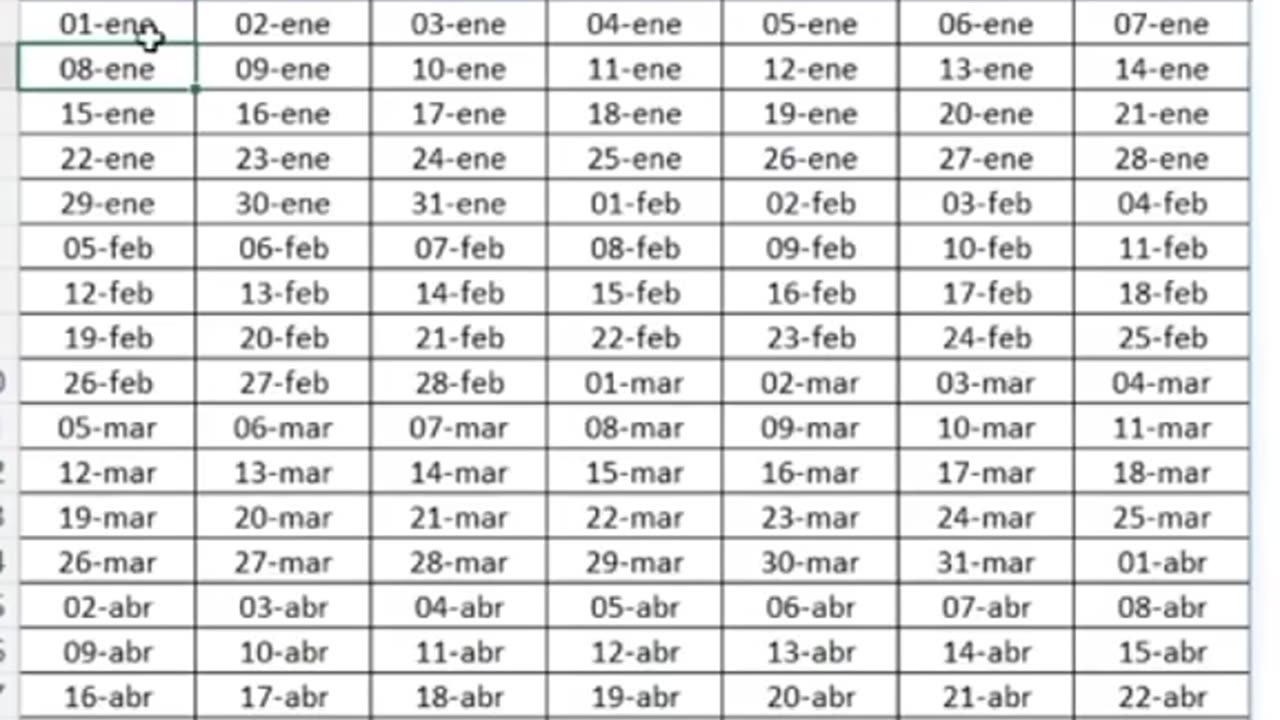 Calendario Excel