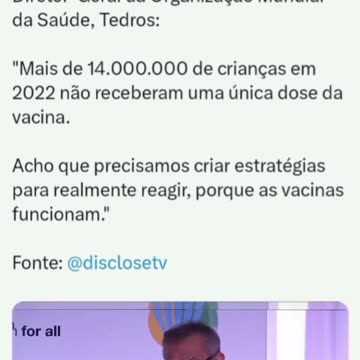 🚨 ORGANIZAÇÃO MUNDIAL DA SAÚDE: DEVEMOS RESISTIR AOS ANTI-VACINAÇÕES