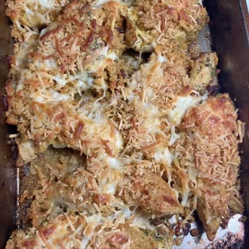 Cooked, baked, cheesed! Yum