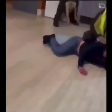 The man is without a muzzle (without a mask) and they take care of his health