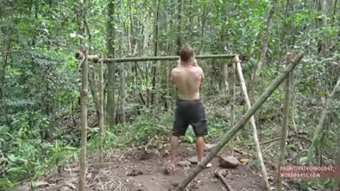 Primitive Technology: Palm Thatched Mud Hut