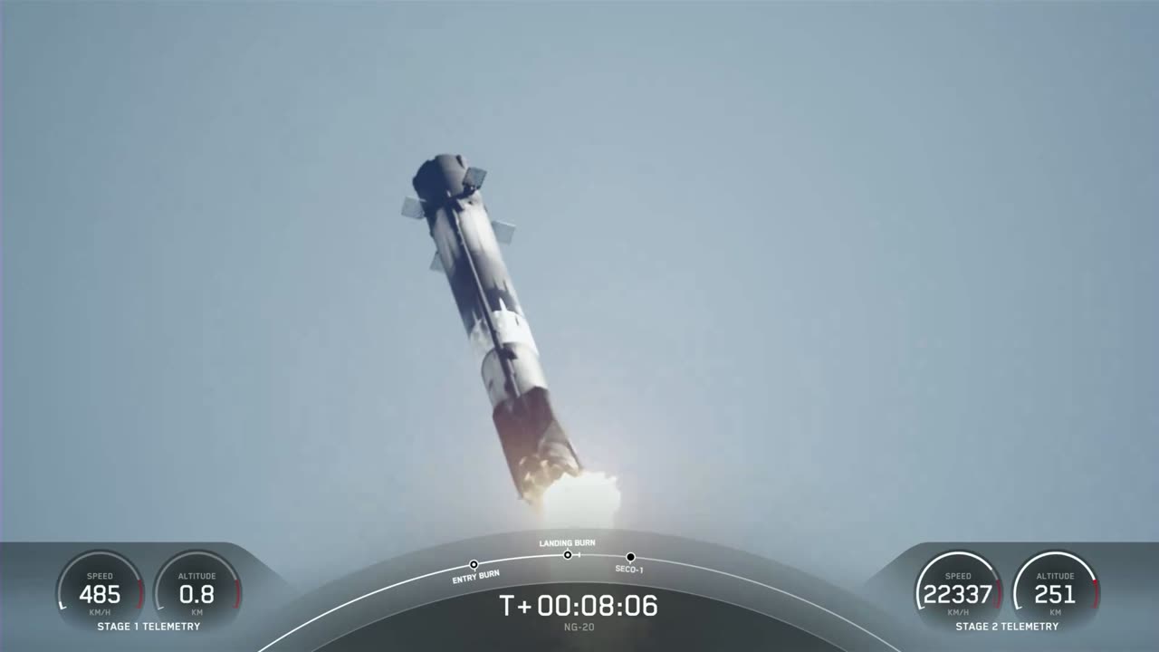 Falcon 9's first stage returned to Earth and landed at Landing Zone 1