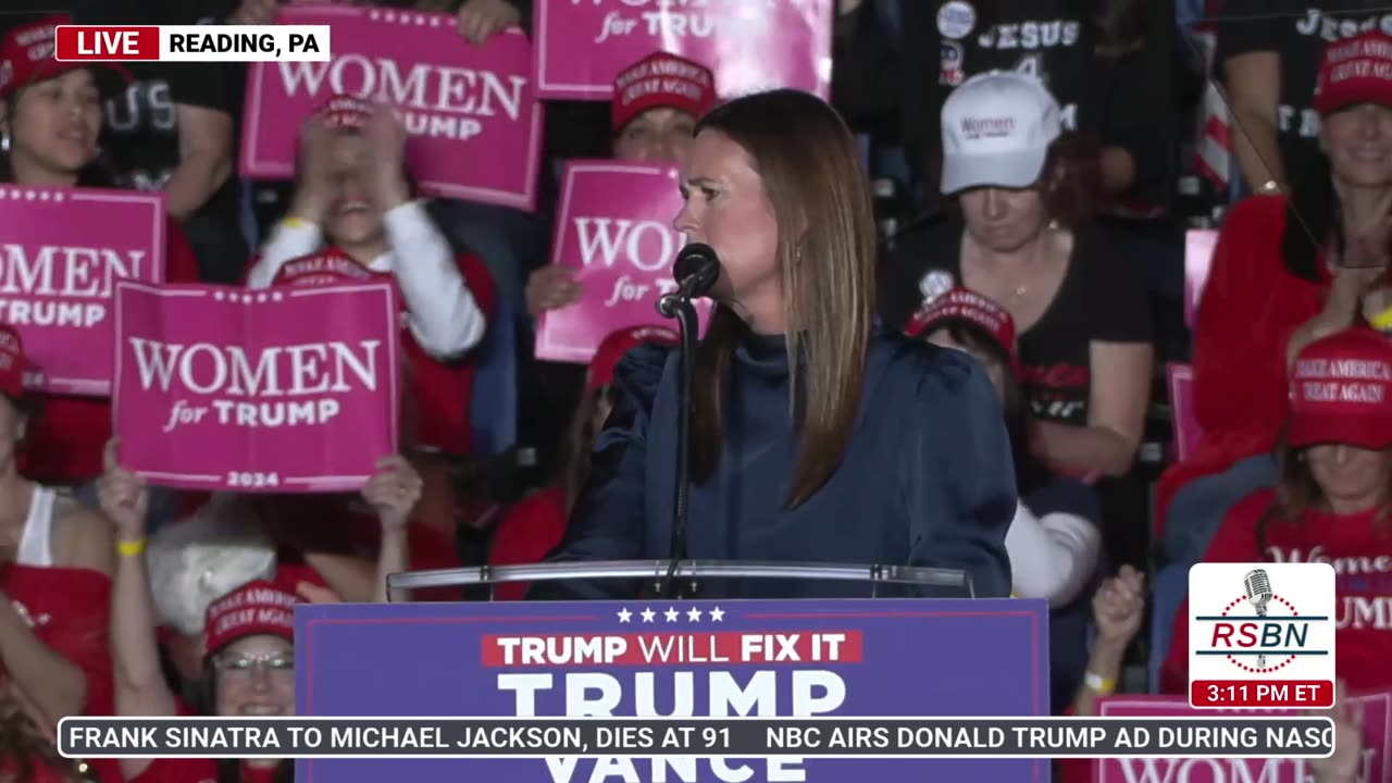 Sarah Huckabee Sanders Rally Reading Pennsylvania 11/4/24