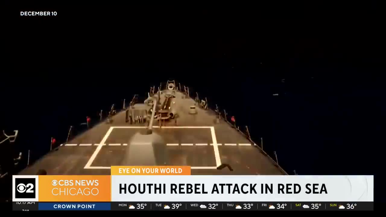 U.S battleship shoots down 2 ballistic missiles in Red Sea fired by Houthi rebels