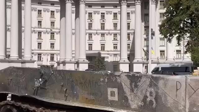 Damaged Russian vehicles in kyiv