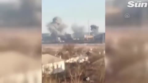 Shocking footage shows moment Russian strikes hit factories in Mariupol