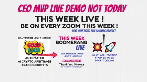 BOOMERANG CEO SHAVEZ NO LIVE DEMO YET - BE PATIENT STAY GRATEFUL - AI BOT PROFITS TOP TEAM ROB BUSER