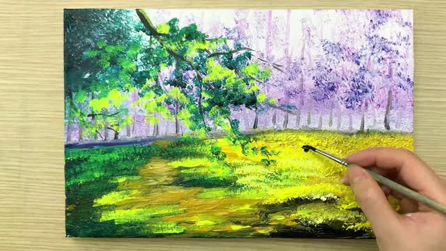 Learn to paint acrylic landscape painting watercolor tutorials from scratch