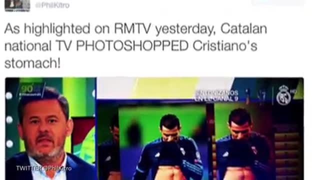 Cristiano Ronaldo's Abs Photoshopped By Rival's TV Station