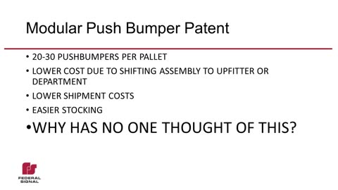 Federal Signal Patents New Push Bumper Technology