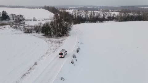 Aerial Footage Of An Ambulance