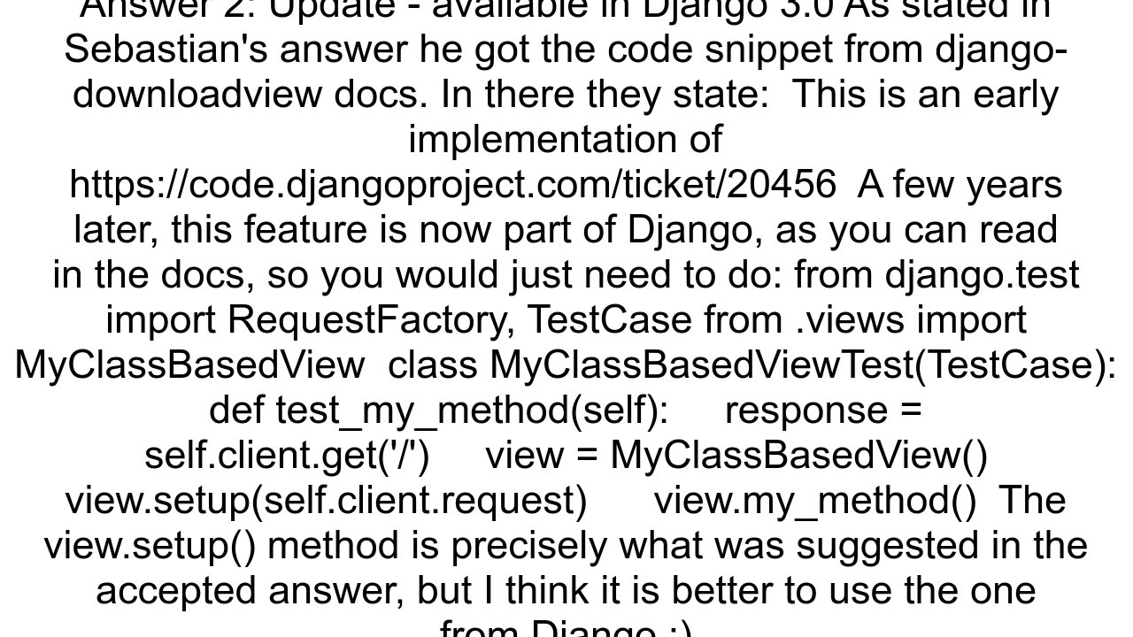 How to unit test methods inside django39s class based views