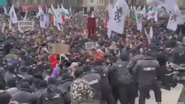 Bulgaria - Protesters trying to storm Parliament in Sofia.