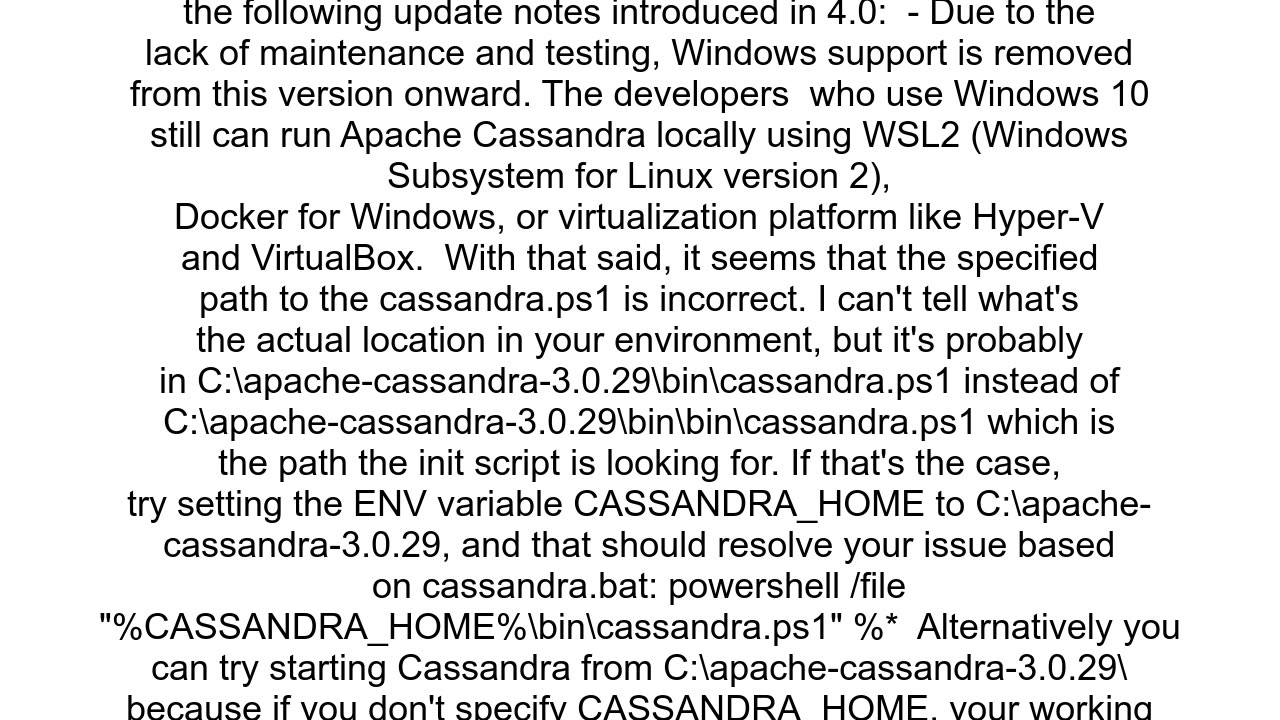 Cassandra Installation Issue on Windows 11 64bit