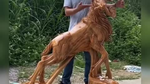 AMAZING AND BEATIFUL Wood carving with CHAINSAW🪵 - Deer making 🦌😲🤯😊