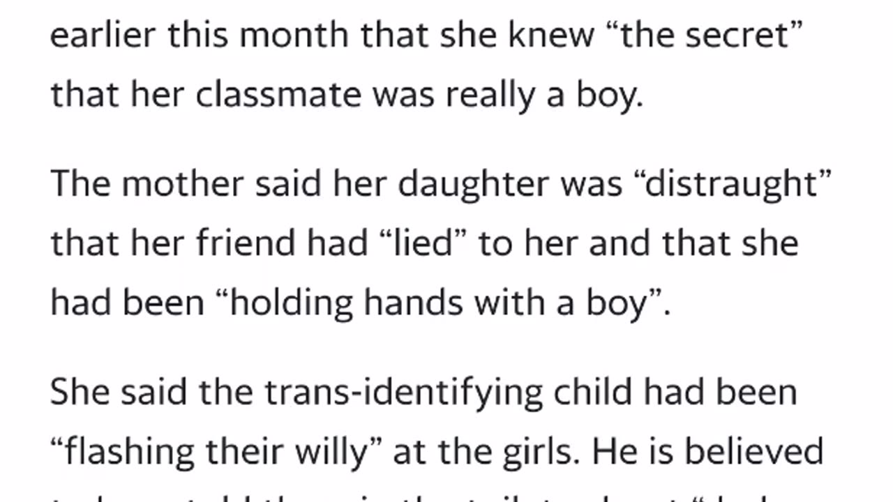 Trans child "flashing willy" says "spirits will suck souls out"