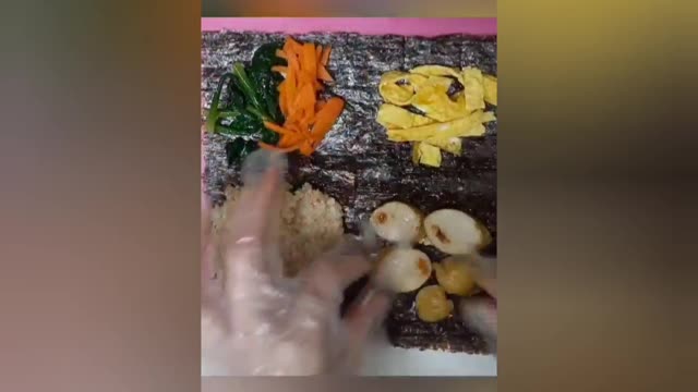 Gimbap made by folding