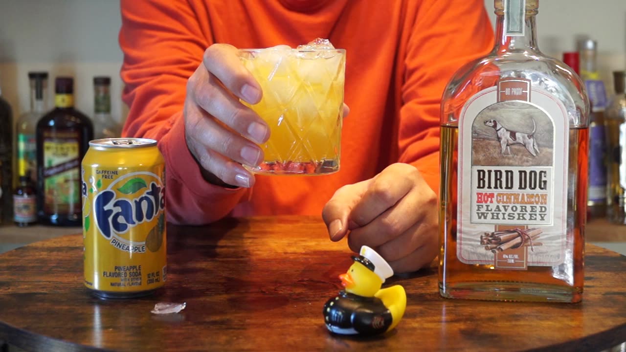 Bird Dog Hot Cinnamon Whiskey & Fanta Pineapple Soda