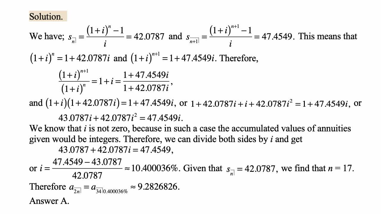 Exam FM exercise for June 24, 2022