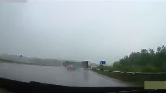 Shocking moment car gets crushed