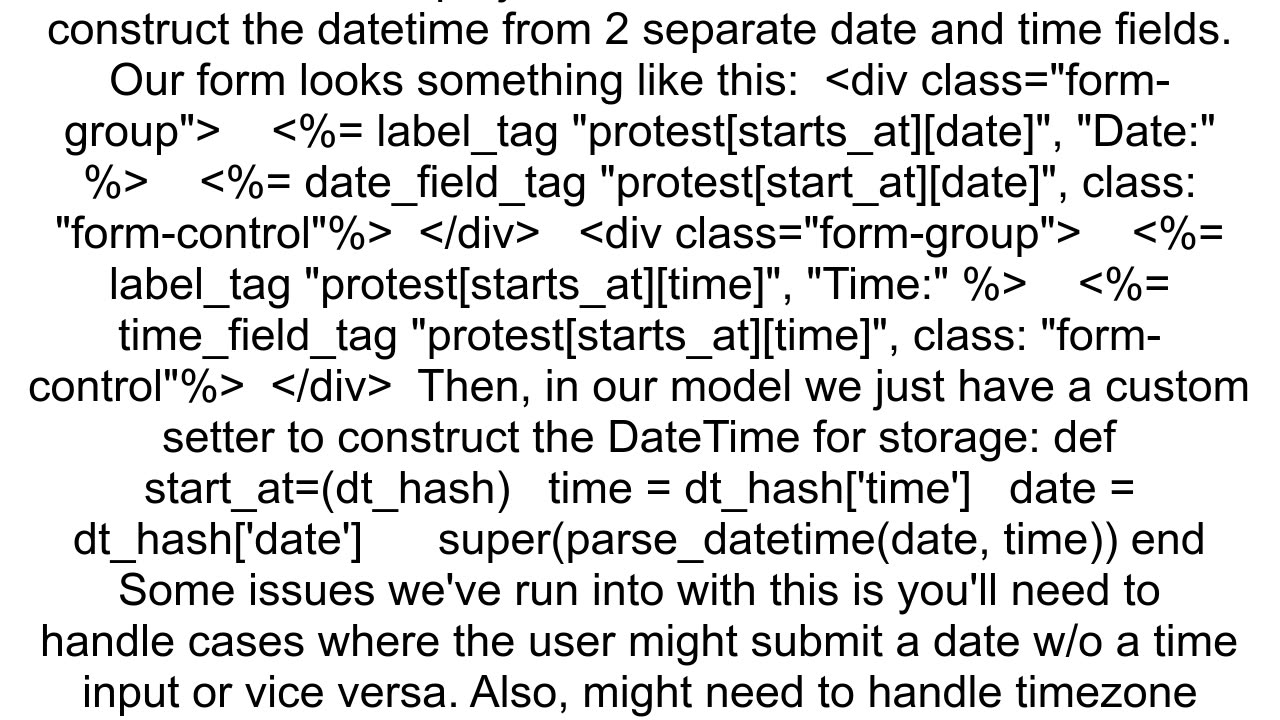 adding a date and time fields in a rails migration