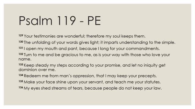 Psalm 119:129-144 Devotion