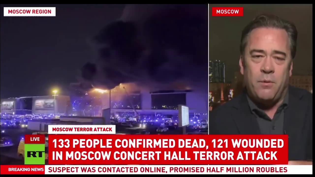 Discussing last night’s horrific terror attack LIVE in #Moscow with RT News International