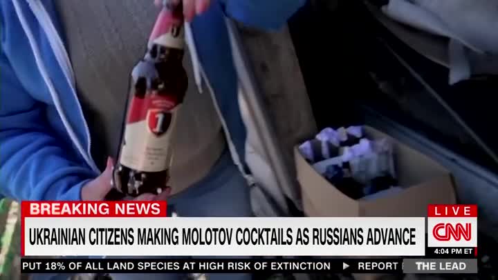 Ukrainian Grandmother Makes Molotov Cocktails