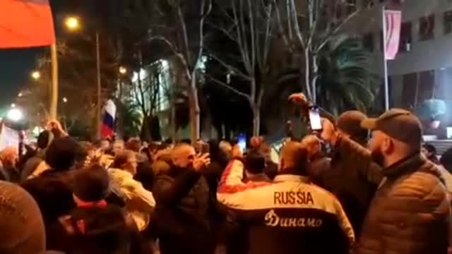 Rally in support of Russia in Podgorica, Montenegro