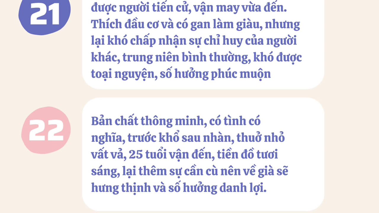 Đoán vận mệnh qua ngày sinh( âm lịch ) trong tử tử .Phần 5