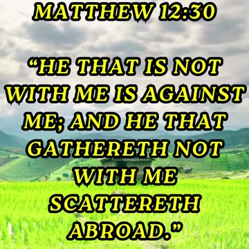 He that is not with me is against me; and he that gathereth not with me scattereth abroad
