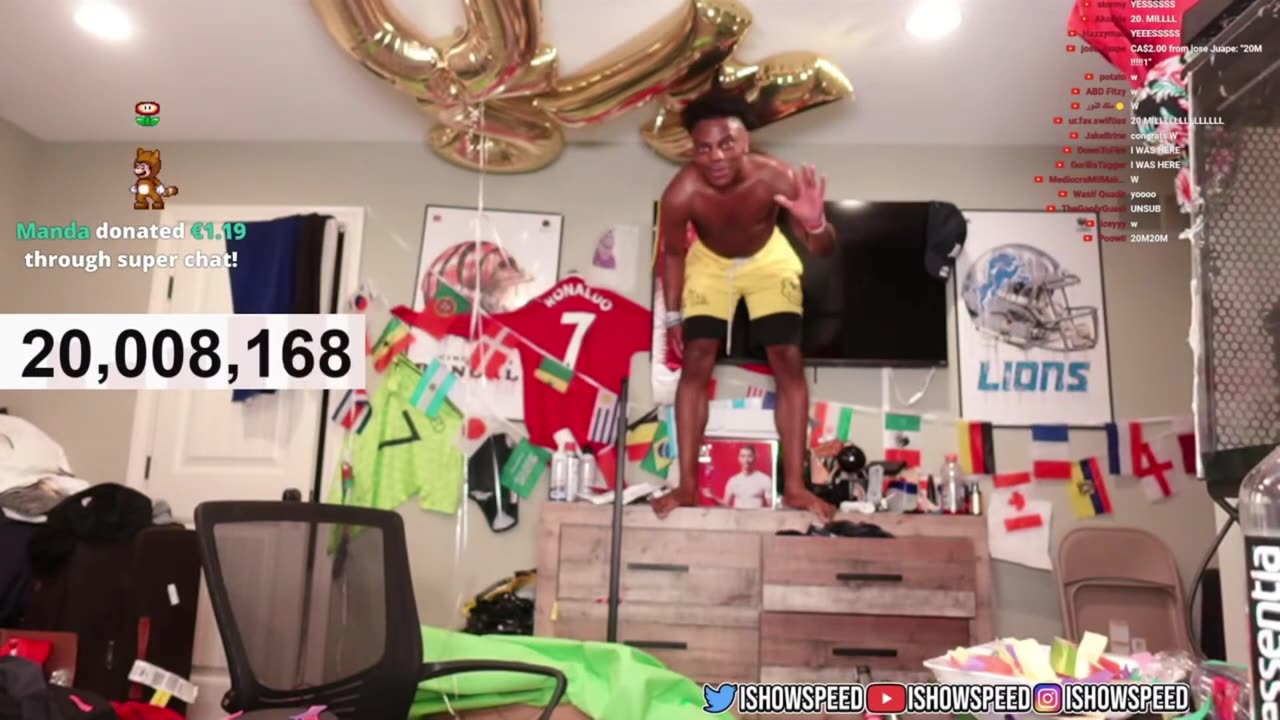 IShowSpeed Hits 20Million Subscribers Then Breaks Setup. 😂