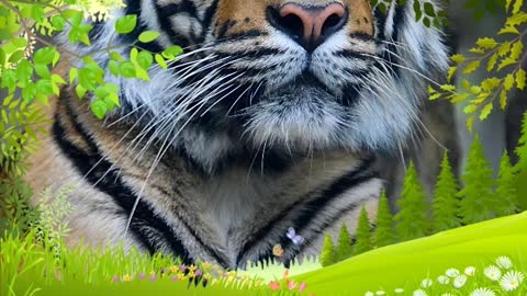 tiger roaming in the forest