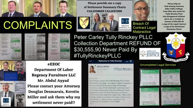 Better Business Bureau Complaints / Tully Rinckey PLLC Collection Department / Peter Carley / Rep. Lee Zeldin / Elise Stefanik / President Marcos / President Biden / President Trump / OAN / Newsmax / Manila Bulletin / SMNINews / State BAR Counsel / DCBAR