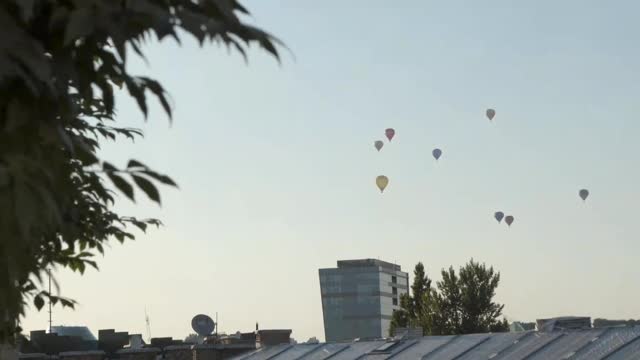 Colorful hot air balloons in the sky