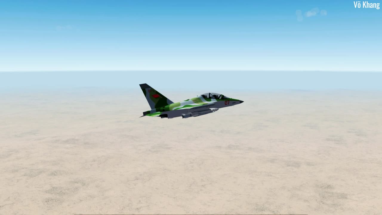 Belarusian Air Force Yak-130 attack trainer carrying weapons for fire practice