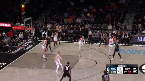 NBA - Cam Johnson is off to a hot 4/4 start in the Borough Battle! Knicks-Nets