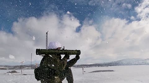 Fire training session with flamethrowers of the Northern Fleet