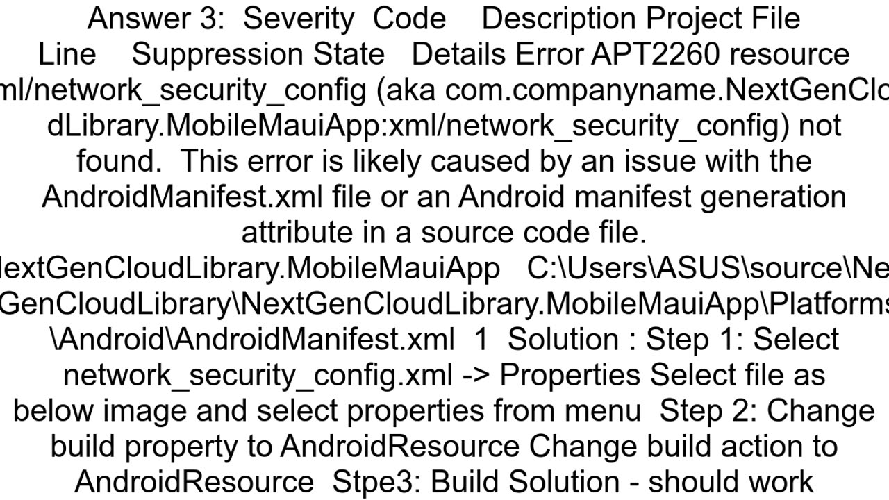 Error in configuring network security xml in android