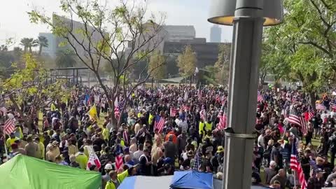 Thousands protesting vaccine mandates in Los Angeles today. 🇺🇲 "We will not comply"