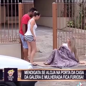 Beggar with a beautiful body stays in front of a couple's house... - PRANK