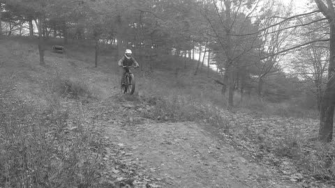 Bike from forest down hill faceplant