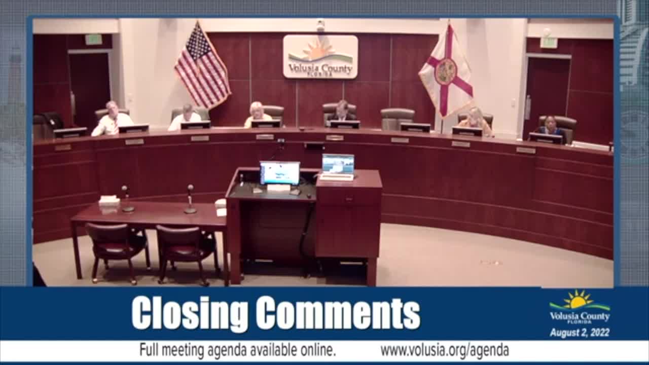 Volusia County County meeting final comment period