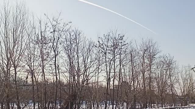 An amazing line in the sky above the sun