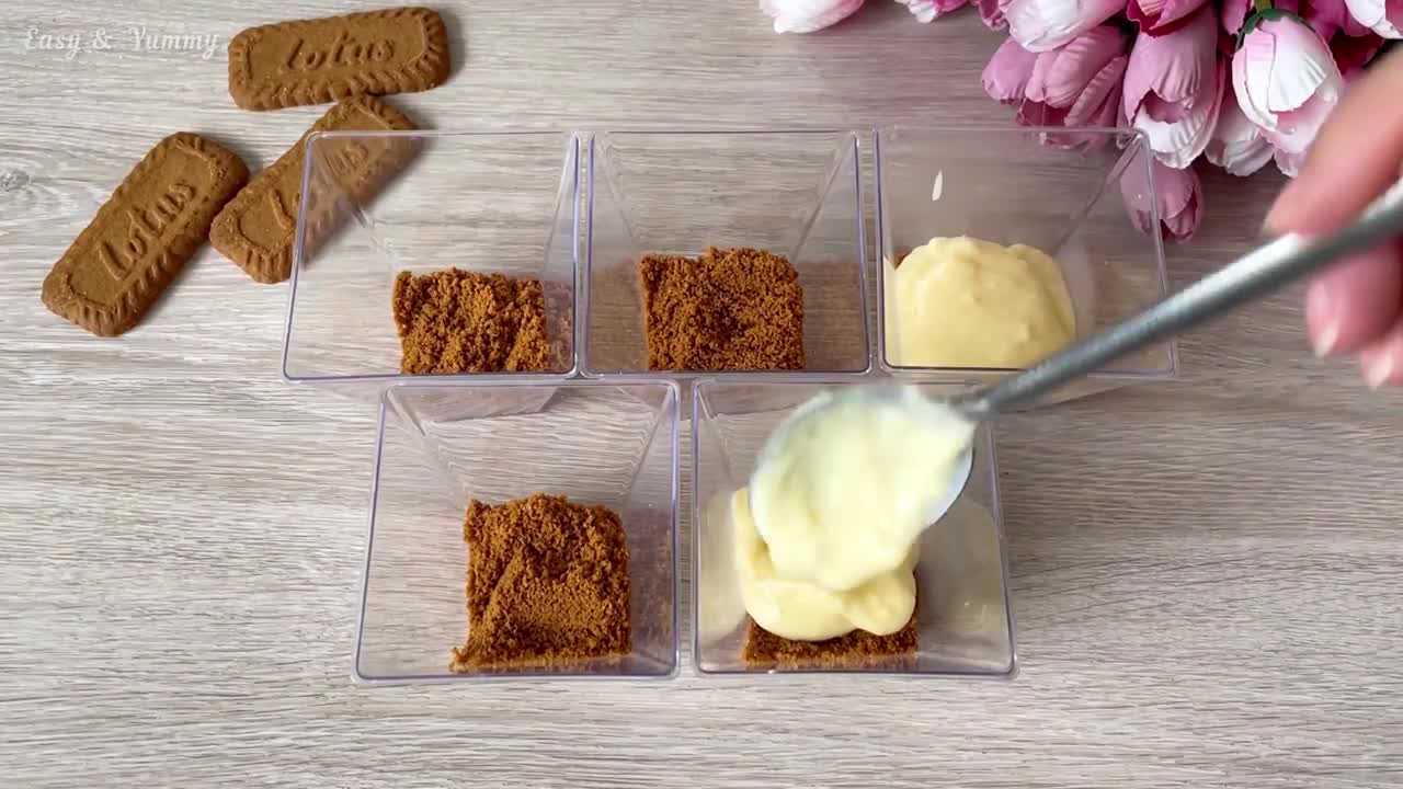 Lotus Biscoff Dessert Cups - NO BAKE Dessert. Very Easy and Yummy!