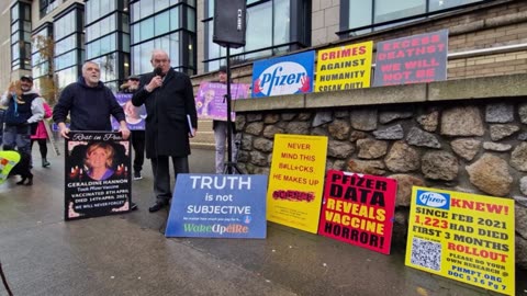 Speaking outside Pfizer HQ in Ringsend, Dublin on the excess deaths etc. 19/11/2024