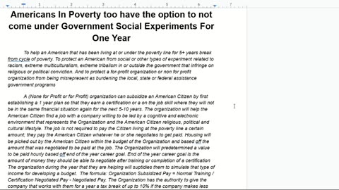 Introduction To - Limit American Social Experiments that Encourage Poverty Cycles