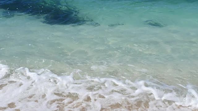 Beautifully shining blue sea and wave movement
