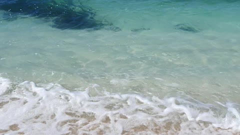 Beautifully shining blue sea and wave movement